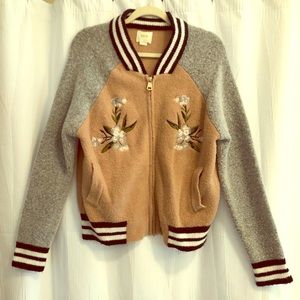 Maeve Floral Baseball Jacket